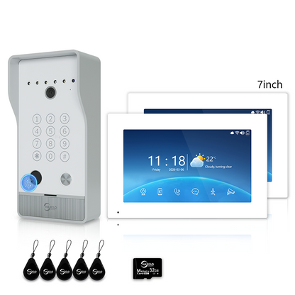 Anjielo Smart Video Doorbell Intercom System with 5-in-1 Unlocking – Fingerprint, Password, RFID Card, Touchscreen & Tuya App Unlock for Apartment or Villa|