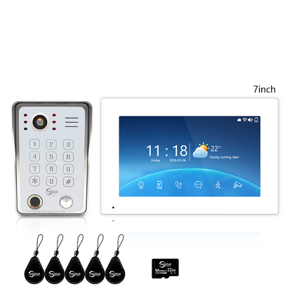 Anjielo Latest 7/10 Inch Monitor 4 wire Video Intercom System Photo Frame Video Doorbell 5 in 1 unlocking with Motion Detection for the Apartment Home andVilla