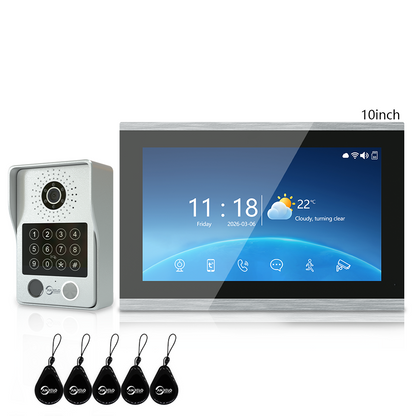 Anjielo Latest 4 wire Video Intercom System Video Doorbell 5 in 1 unlocking for the Apartment Intercom System for Home Villa