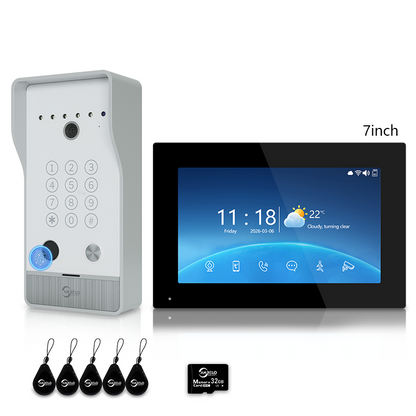 Anjielo Smart Video Doorbell Intercom System with 5-in-1 Unlocking – Fingerprint, Password, RFID Card, Touchscreen & Tuya App Unlock for Apartment or Villa|