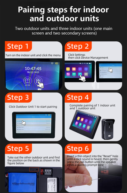 WiFi Halow 7-inch Tuya Wireless Video Intercom with Anti-Tamper Alarm and PIR Human Body Sensor for 24/7 Active Protection