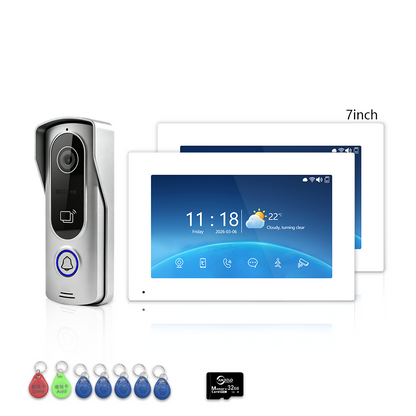 Anjielo 4-Wire Video Intercom Kit with Tuya Smart WiFi, 1080P HD Night Vision Camera, 7/10-Inch Touchscreen Monitor, Remote Unlock, Motion Detection & IP65 Waterproof for Home, Apartment & Villa Security