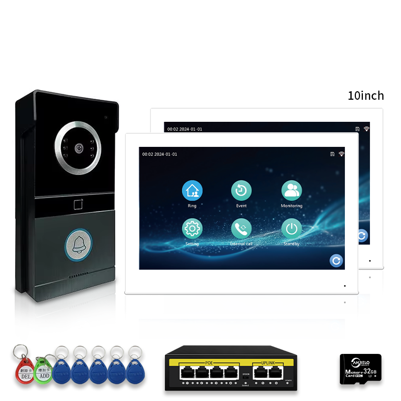 Anjieo IP Video Intercom System  2-Way Audio, HD Camera, Smart Home Doorbell with Remote Access for home