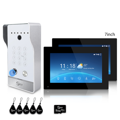 Anjielo Smart Video Doorbell Intercom System with 5-in-1 Unlocking – Fingerprint, Password, RFID Card, Touchscreen & Tuya App Unlock for Apartment or Villa|