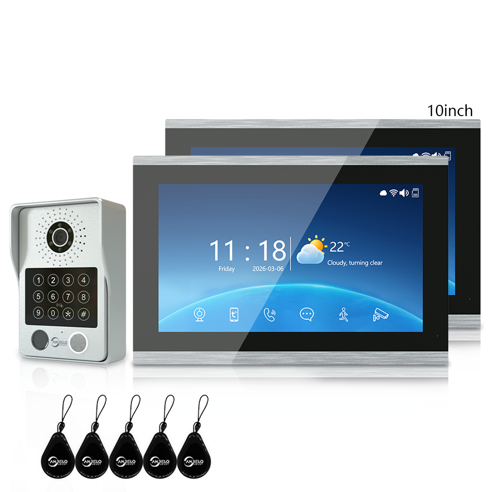 Anjielo Latest 4 wire Video Intercom System Video Doorbell 5 in 1 unlocking for the Apartment Intercom System for Home Villa