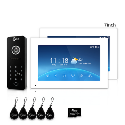 4-Wire Tuya Smart Video Intercom System 10 Inch Indoor Monitor Wired Doorbell with PIR Motion Detection Two-Way Audio Remote Mobile App Unlock for Home Villa Security
