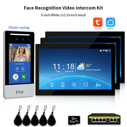 Anjielo IP Video Intercom System with AI Face Recognition, Tuya Smart WiFi, 5-in-1 Unlock, 1080P HD Night Vision & Multi-Story Villa Access Control for Apartment & Building Security