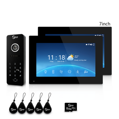 4-Wire Tuya Smart Video Intercom System 10 Inch Indoor Monitor Wired Doorbell with PIR Motion Detection Two-Way Audio Remote Mobile App Unlock for Home Villa Security
