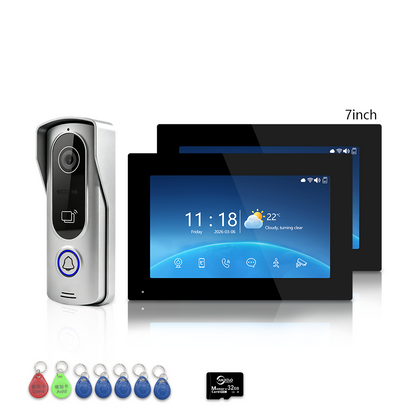 Anjielo 4-Wire Video Intercom Kit with Tuya Smart WiFi, 1080P HD Night Vision Camera, 7/10-Inch Touchscreen Monitor, Remote Unlock, Motion Detection & IP65 Waterproof for Home, Apartment & Villa Security