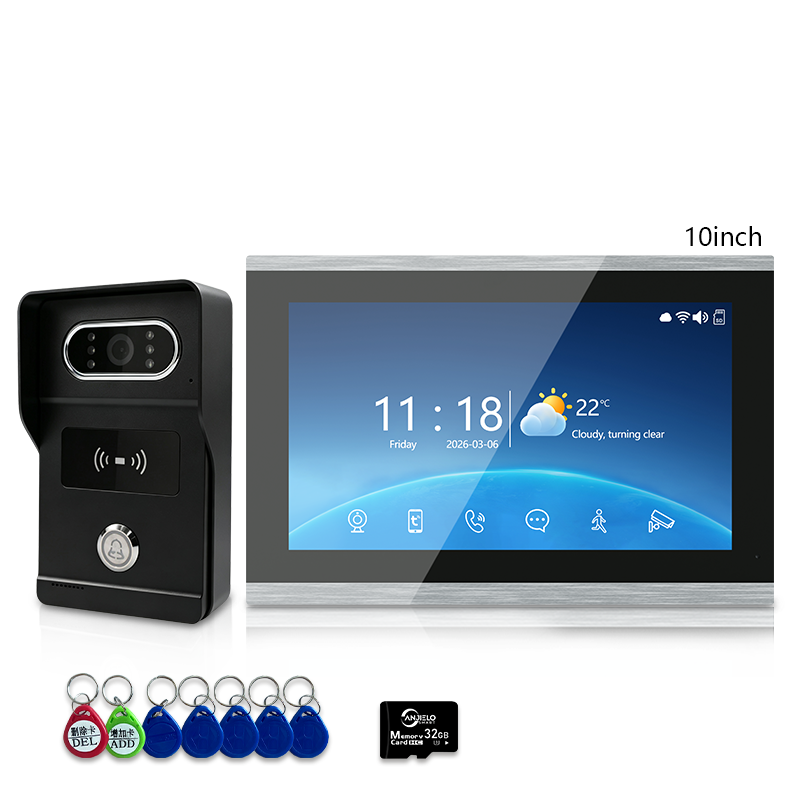 Anjielo Smart Video Intercom Doorbell System 4-Wire 7″/10″ Touch Screen, Tuya App, Motion Detection, Two-Way Audio, Digital Photo Frame & Music Playback