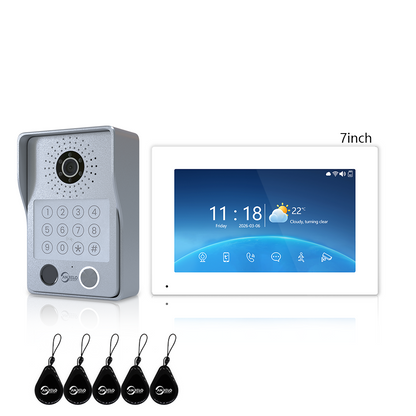 Anjielo Latest 4 wire Video Intercom System Video Doorbell 5 in 1 unlocking for the Apartment Intercom System for Home Villa