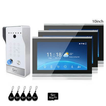 Anjielo Smart Video Doorbell Intercom System with 5-in-1 Unlocking – Fingerprint, Password, RFID Card, Touchscreen & Tuya App Unlock for Apartment or Villa|
