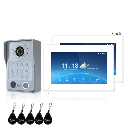 Anjielo Latest 4 wire Video Intercom System Video Doorbell 5 in 1 unlocking for the Apartment Intercom System for Home Villa