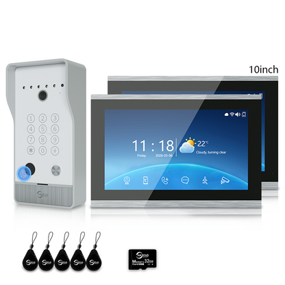 Anjielo Smart Video Doorbell Intercom System with 5-in-1 Unlocking – Fingerprint, Password, RFID Card, Touchscreen & Tuya App Unlock for Apartment or Villa|