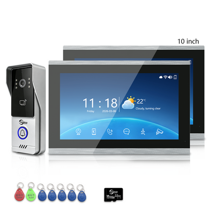 Anjielo Newest 4‑Wire Tuya Smart Life Video Intercom System 7/10 Inch Touch‑Screen 1080P IP65 Multi‑Monitor Doorphone for Villa & Apartment