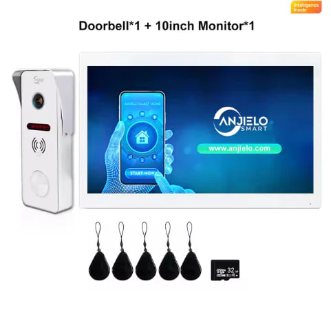 Tuya 7 10 Inch Video Wifi Intercom Tuya Smart Home video doorbell System 1080P Wide View Angle Wired Doorbell Camera Full Touch Monitor