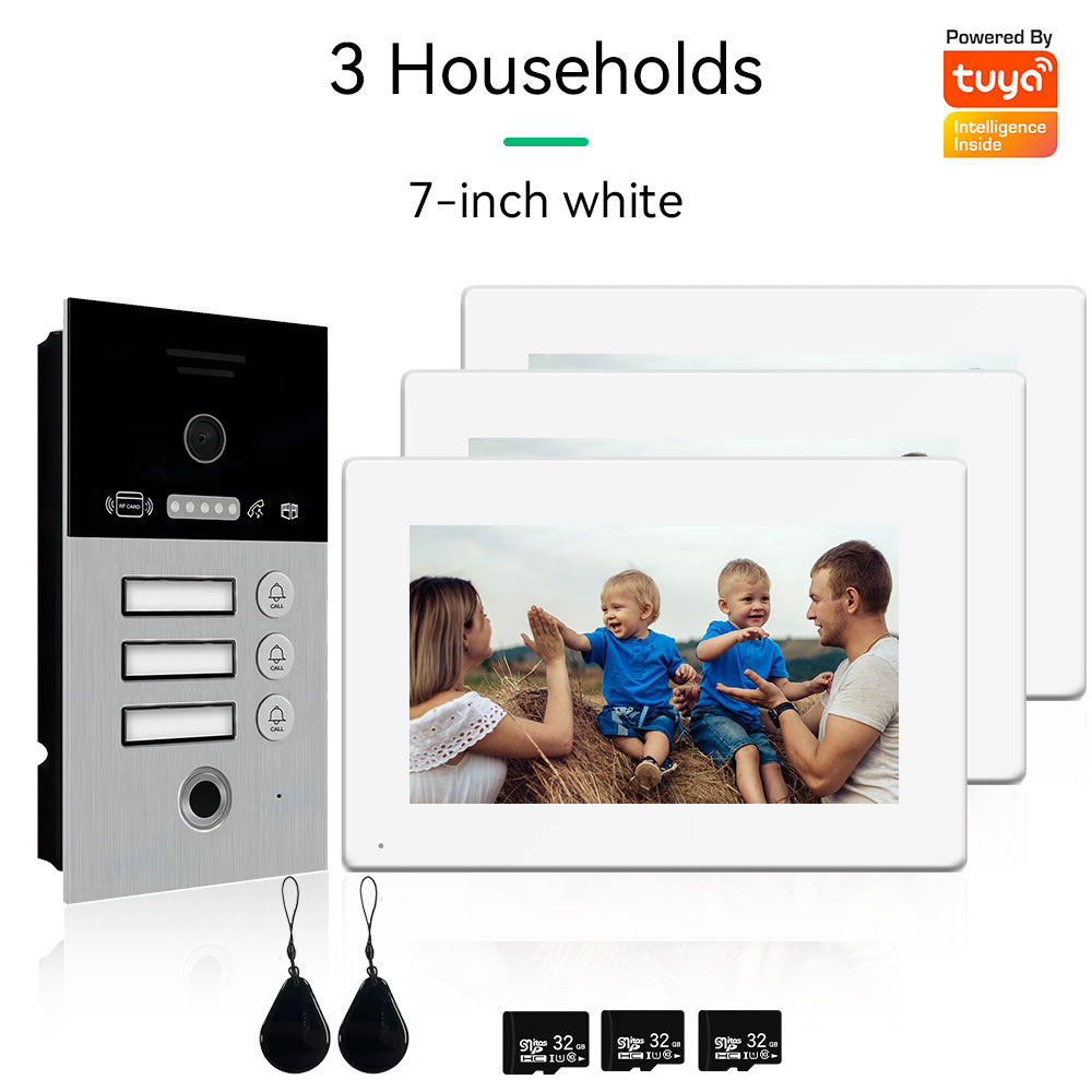 Anjielo Video Intercom For Apartment 1080P Video Doorphone Call 1/2/3 Floors WIFI Doorbell Tuya Video Intercom For Home