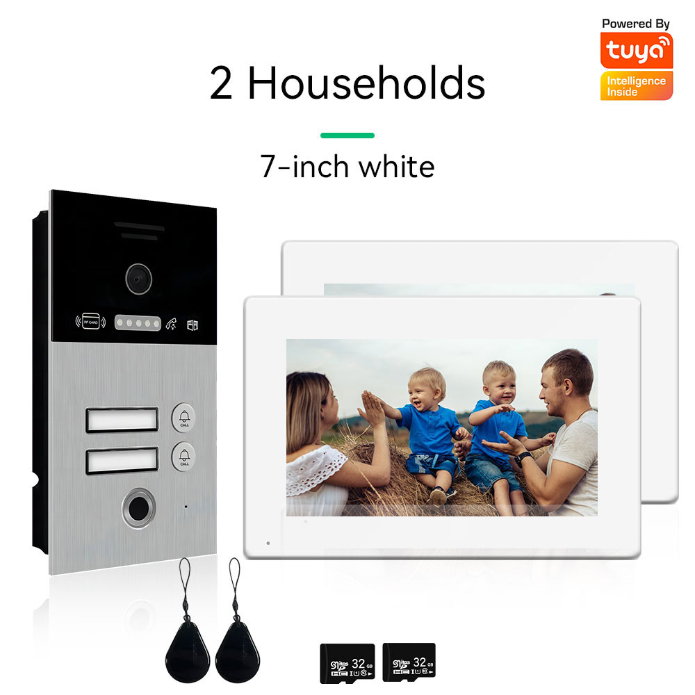 Anjielo Video Intercom For Apartment 1080P Video Doorphone Call 1/2/3 Floors WIFI Doorbell Tuya Video Intercom For Home