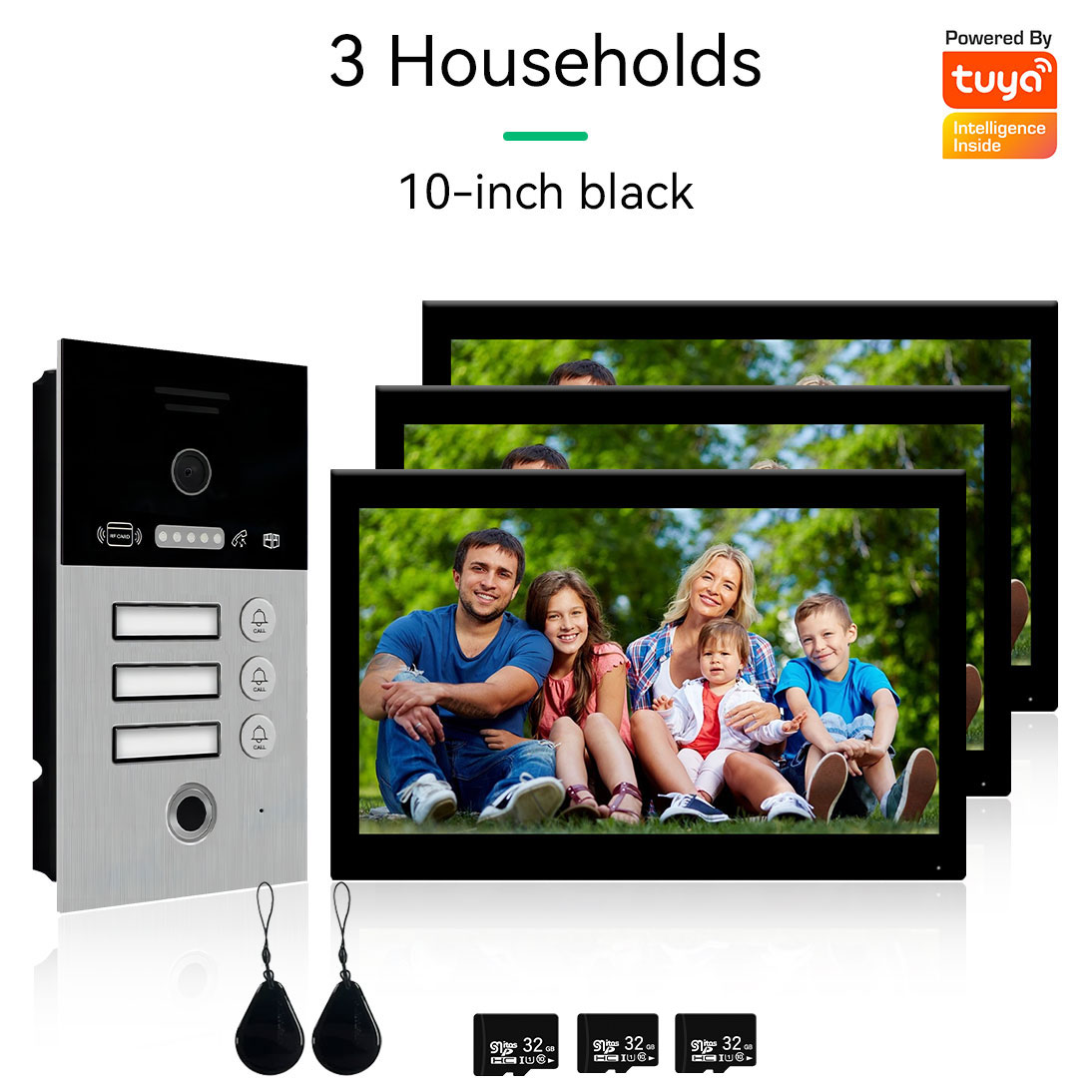 Anjielo Video Intercom For Apartment 1080P Video Doorphone Call 1/2/3 Floors WIFI Doorbell Tuya Video Intercom For Home