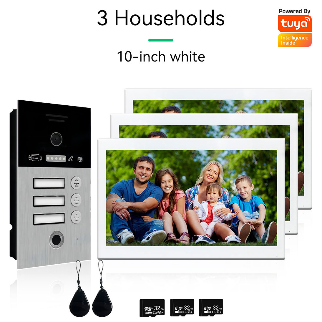 Anjielo Video Intercom For Apartment 1080P Video Doorphone Call 1/2/3 Floors WIFI Doorbell Tuya Video Intercom For Home