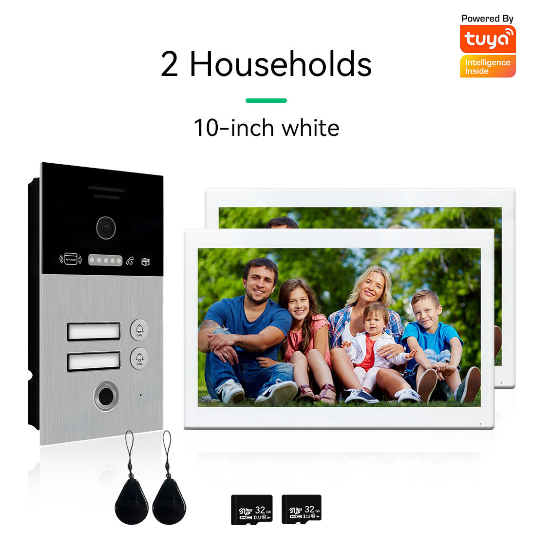 Anjielo Video Intercom For Apartment 1080P Video Doorphone Call 1/2/3 Floors WIFI Doorbell Tuya Video Intercom For Home