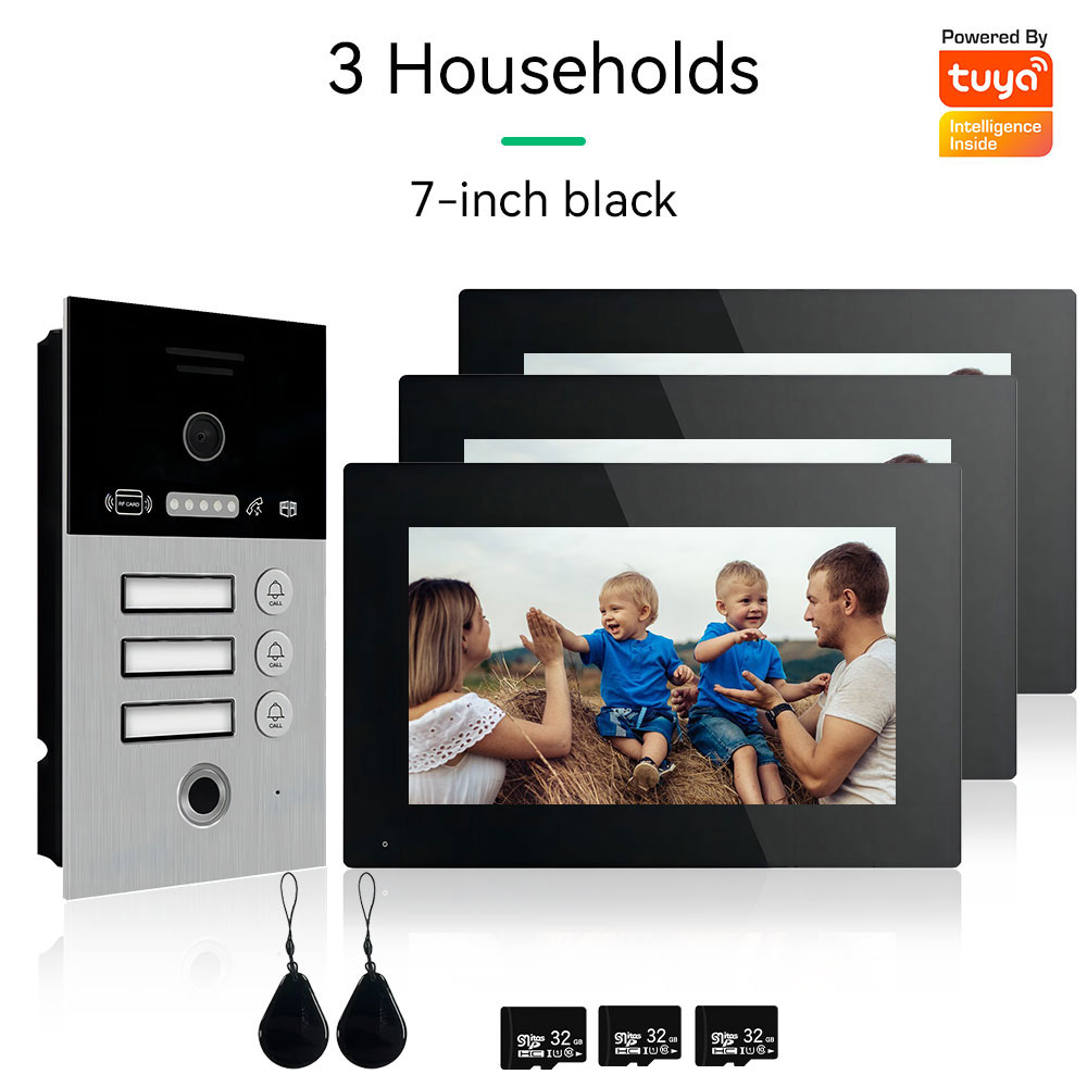 Anjielo Video Intercom For Apartment 1080P Video Doorphone Call 1/2/3 Floors WIFI Doorbell Tuya Video Intercom For Home