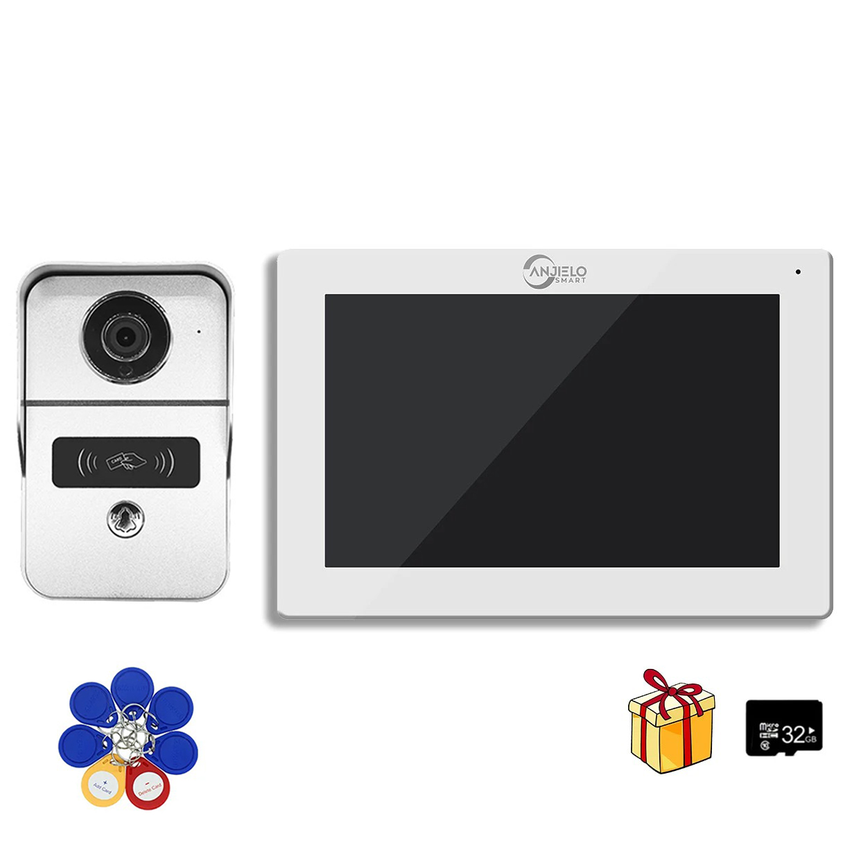 TUYA 1080P 7/10 Inch Touch Screen Wireless Wifi Video Doorbell Smart APP Home Intercom Kit for RFID Access Control System