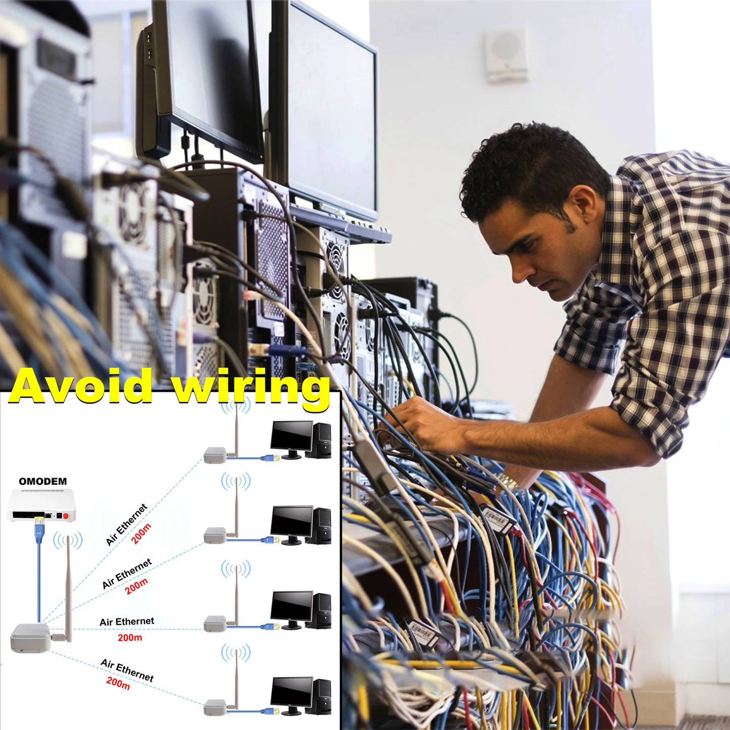 1to4 WIFI HaLow  Bridge Kit Outdoor Long Distance UP to 1000 meters Transmitter Receiver