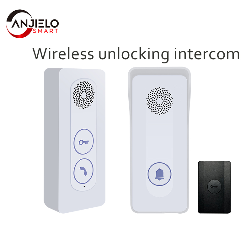 Wireless intercom doorbell no wiring required built-in wireless signal two-way intercom  one-button remote unlocking
