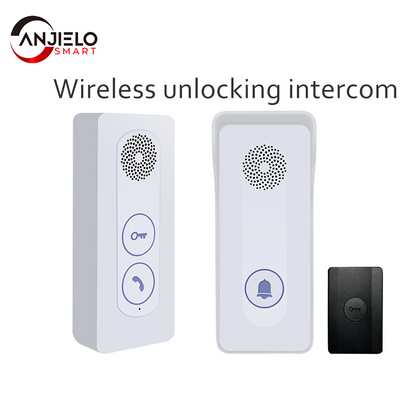 Wireless intercom doorbell no wiring required built-in wireless signal two-way intercom  one-button remote unlocking