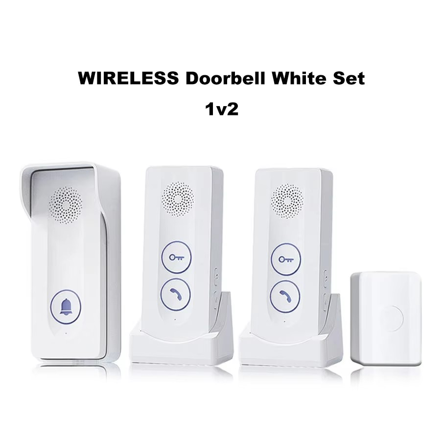 Wireless intercom doorbell no wiring required built-in wireless signal two-way intercom  one-button remote unlocking