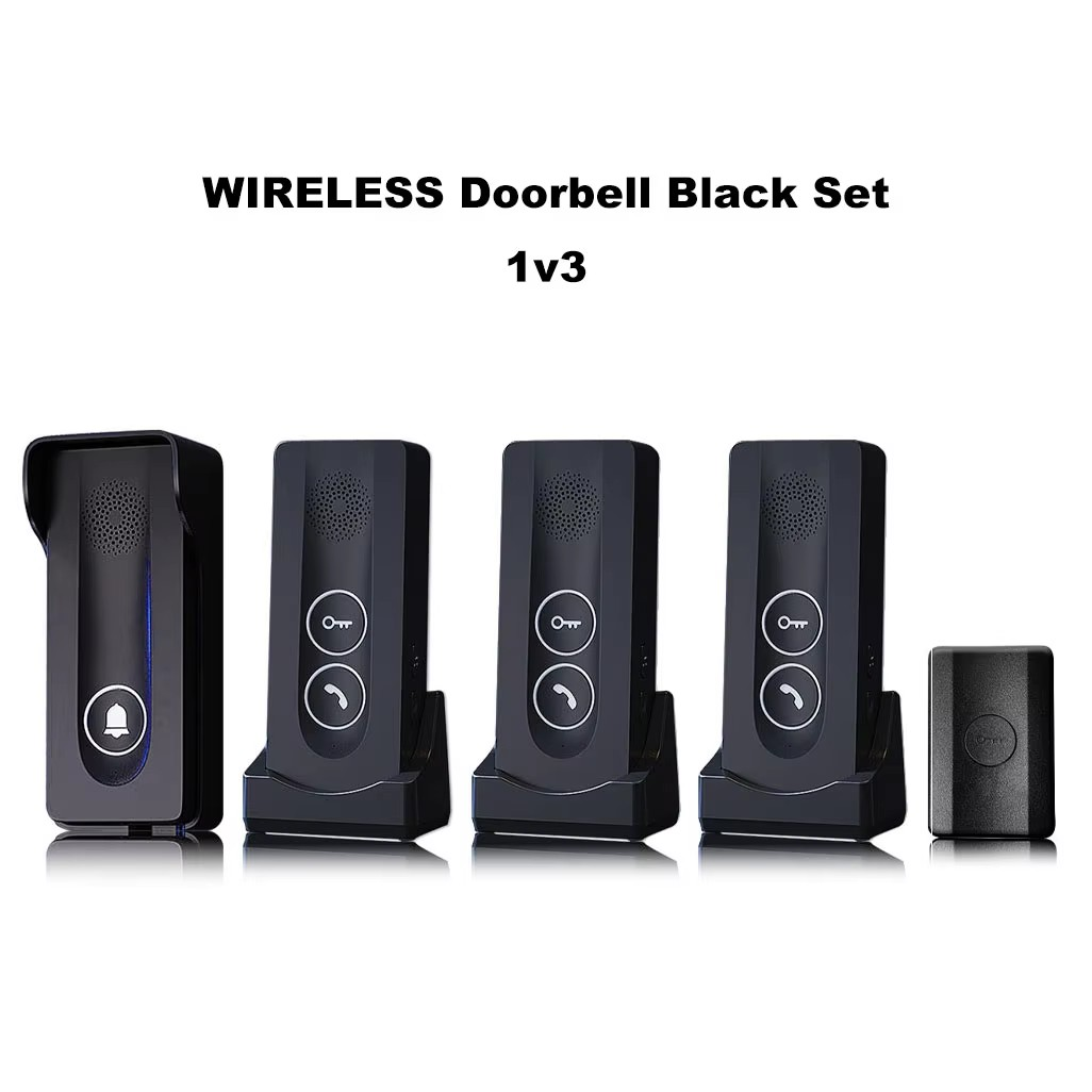 Wireless intercom doorbell no wiring required built-in wireless signal two-way intercom  one-button remote unlocking