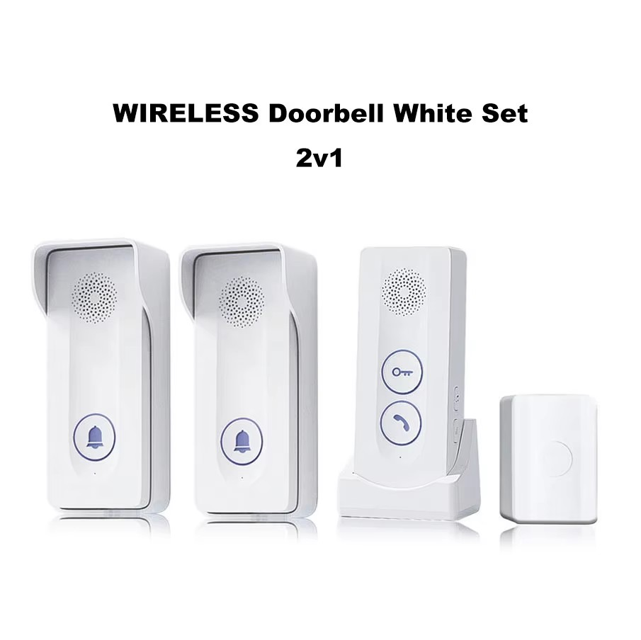 Wireless intercom doorbell no wiring required built-in wireless signal two-way intercom  one-button remote unlocking