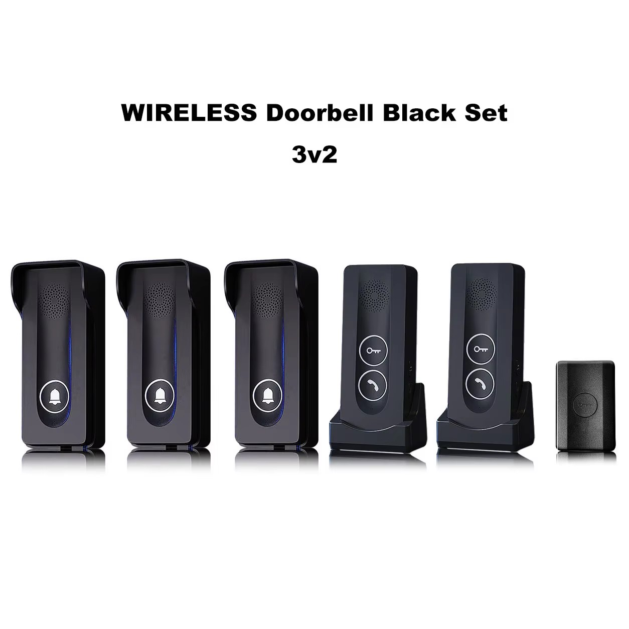 Wireless intercom doorbell no wiring required built-in wireless signal two-way intercom  one-button remote unlocking