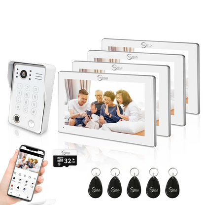 1080P Tuya Smart WiF Video Door phone Doorbell Camera with RFID Card unlcok Fingerprint and Passcode unlock for the Apartment Intercom System for Home Villa