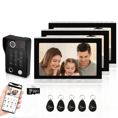 1080P Tuya Smart WiF Video Door phone Doorbell Camera with RFID Card unlcok Fingerprint and Passcode unlock for the Apartment Intercom System for Home Villa