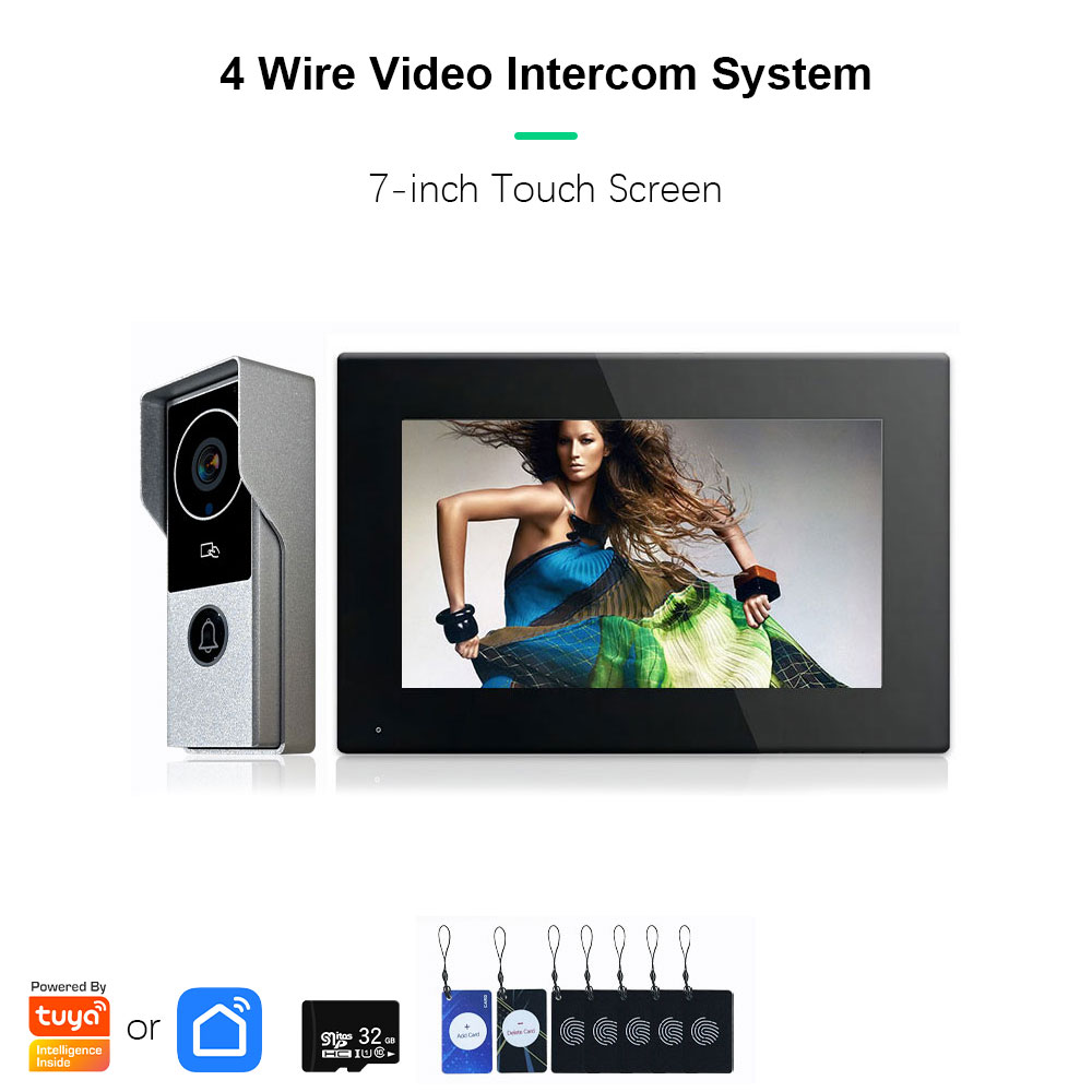 ANZIELO SMART 最新 FHD1080P ビデオインターホンドアホンタッチスクリーン有線ドアベル 1080P 140 ° インターフォン