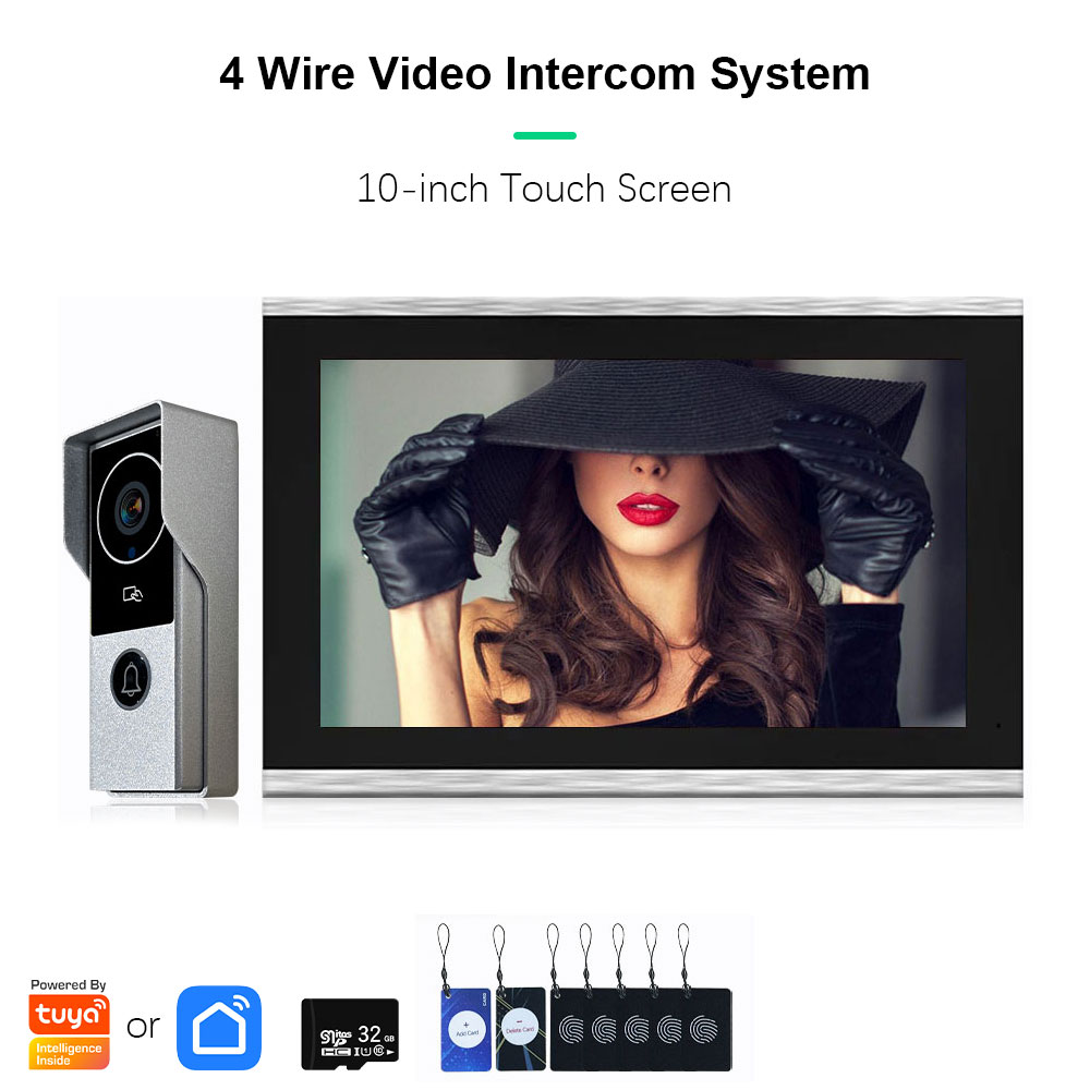 ANZIELO SMART 最新 FHD1080P ビデオインターホンドアホンタッチスクリーン有線ドアベル 1080P 140 ° インターフォン