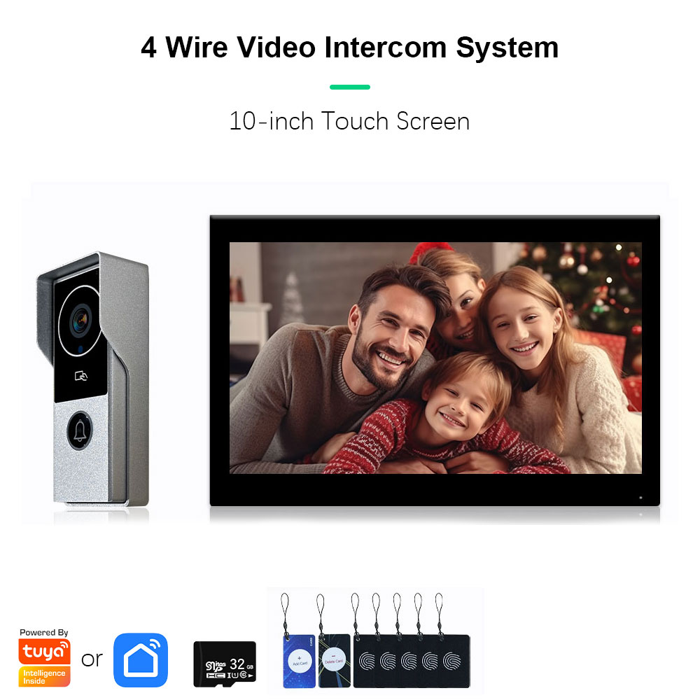 ANZIELO SMART 最新 FHD1080P ビデオインターホンドアホンタッチスクリーン有線ドアベル 1080P 140 ° インターフォン