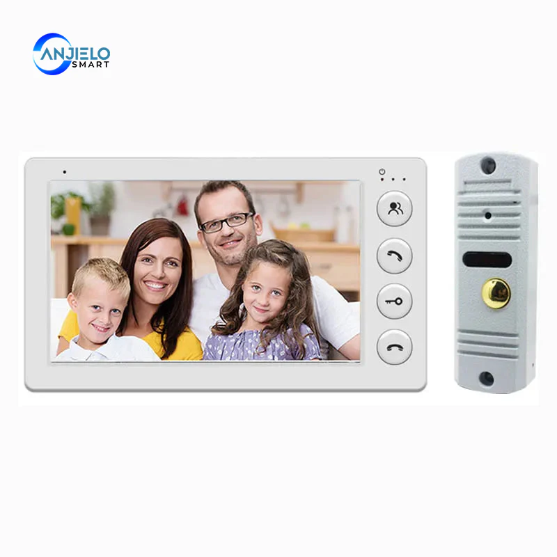 7 Inch Video Intercom System Outdoor Metal Doorbell Waterproof Cold Resistan Video Door Phone for Home Night Vision Lock Unlock
