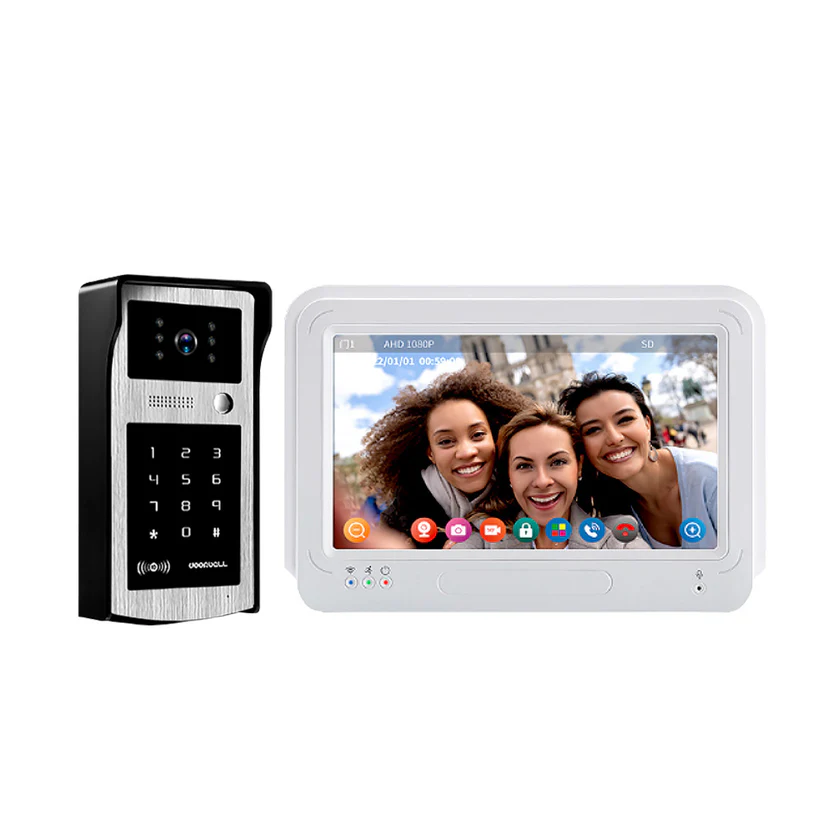 7 Inch Screen Touch Monitor Video Intercom for Home Door Phone Doorbell with RFID Code Keypad Access Control Video intercom System