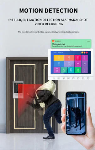 10 inch Screen Tuya 1080P Wifi Video Intercom Smart Home Door Bell Night Vision Camera with Monitor for Home Security