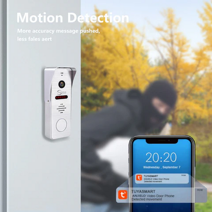 Anjielo Tuya 10 Inch Touch Screen Monitor Smart Home with 1080P 160°Wide View Angle Doorbell Camera Video Intercom System For Home