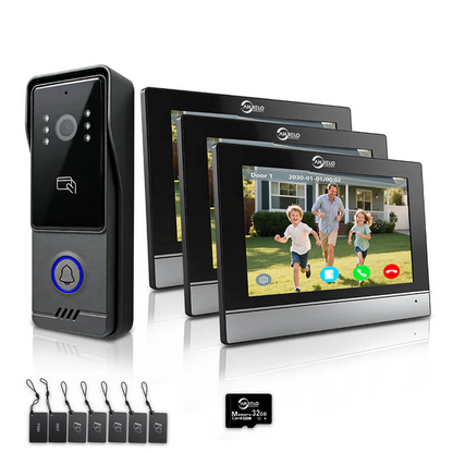 Anjielo Latest Video Doorphone Infrared Night Vision Access Control System - 1080P HD, IC Card & NFC Unlock, 7/10-inch Touchscreen Indoor Monitor, Tuya App Support for Apartment,Villa