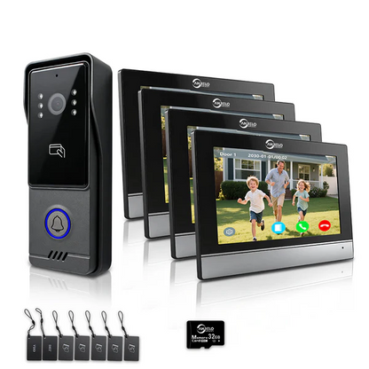 Anjielo Latest Video Doorphone Infrared Night Vision Access Control System - 1080P HD, IC Card & NFC Unlock, 7/10-inch Touchscreen Indoor Monitor, Tuya App Support for Apartment,Villa