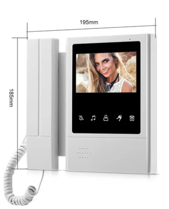 Anjielo 4 Wired Video Intercom Monitor System 4.3 inch Video Monitor with RFID Camera for Multi-apartment