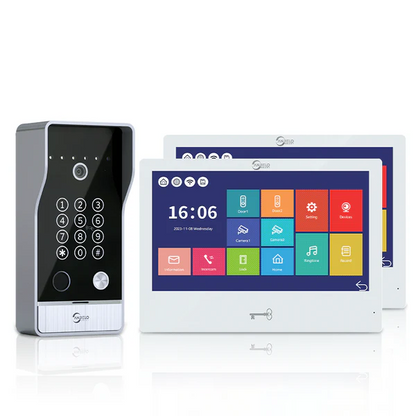 Anjielo 10 Inch Video Monitor Video Intercom System with 5 in 1 unlocking with Motion Detection for Apartment and Villa