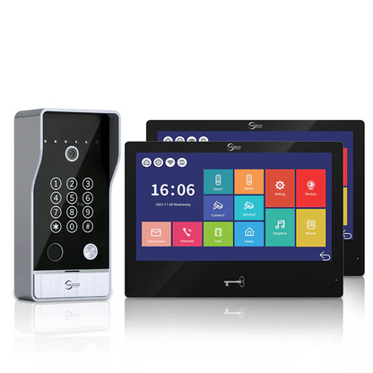 Anjielo 10 Inch Video Monitor Video Intercom System with 5 in 1 unlocking with Motion Detection for Apartment and Villa