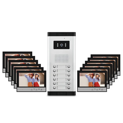 Anjielo Tuya 4 Wire Video Intercom System Wifi 9 Inch Monitor with Infrared Night Vision Support 2/3/4/5/6/8/10/12 Household