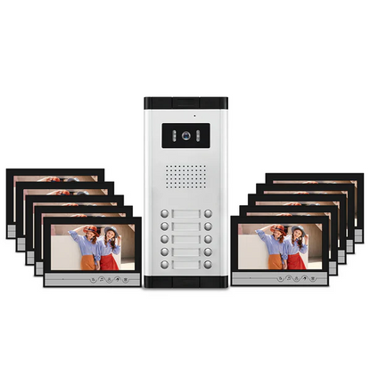 Anjielo Tuya 4 Wire Video Intercom System Wifi 9 Inch Monitor with Infrared Night Vision Support 2/3/4/5/6/8/10/12 Household